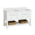 thumbnail image 2 of KBC Charlotte 60" Wood Double Farmhouse Vanity w/ Quartz Stone in White, 2 of 8