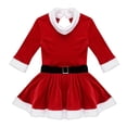 thumbnail image 2 of YONGHS Kids Girls Santa Dance Red Costume Christmas Figure Ice Skating Leotard Dress 4-16, 2 of 7