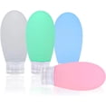 thumbnail image 1 of Silicone Travel Bottle，4Pcs 100ml Leakproof Empty Bottle Container Kit，Refillable Portable Travel Accessories，FDA Approved BPA Free, 1 of 5