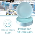 thumbnail image 2 of DISPOSABLE DINNER PLATES | 20 pc | Heavy Duty Plastic Dishes | Elegant Fine China Look | Opulence – Mint (10.25”), 2 of 4