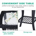 thumbnail image 2 of Tcbosik Hand-Woven All-Weather PE Rattan End Table with Water Ripple Glass Top and Sturdy Steel Frame, Indoor/Outdoor 17.9" Square Accent Table for Home Decor, Garden, Deck (Black), 2 of 10