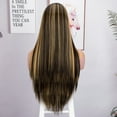 thumbnail image 5 of Lace Front Wigs 200% Density Lace Front Wig Pre Plucked Glueless Wigs Straight Black Synthetic lace front wig HD Lace Frontal Wigs natural Lace Closure Wigs for, 5 of 10