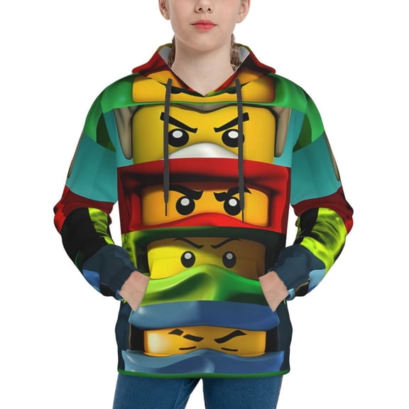 NinJago Teen Long Sleeve Hoodies Novelty Hoodie Youth Pullover Hooded Clothes With Pocket Sweatshirt For Boys Girls
