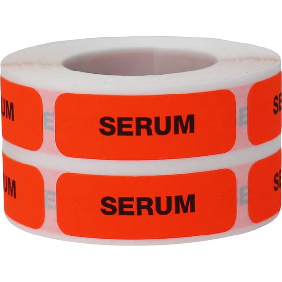 Serum Medical Healthcare Labels | .5 x 1.5" Rectangle - 500 Pack