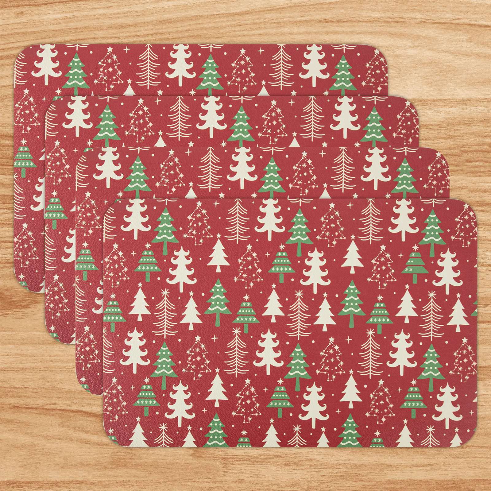 RAY STAR Placemats Set of 4, Vinyl Washable Wipeable Place Mats-12inx18in, Heat Resistant Waterproof Place Mat