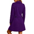 thumbnail image 4 of VEKDONE Womens Pea Coat Notch Lapel Double Breasted Trench Coats Relaxed Fit Button Cuffs Side flap Pockets Overcoat Business Casual Fall Winter Outerwear, 4 of 6