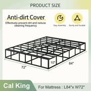 Bedofmine 10 Inch California King Box Spring High Profile, Heavy Duty Metal Cali King Box Spring Bed Base with Fabric Cover, Mattress Foundation, Noise Free, Easy Assembly