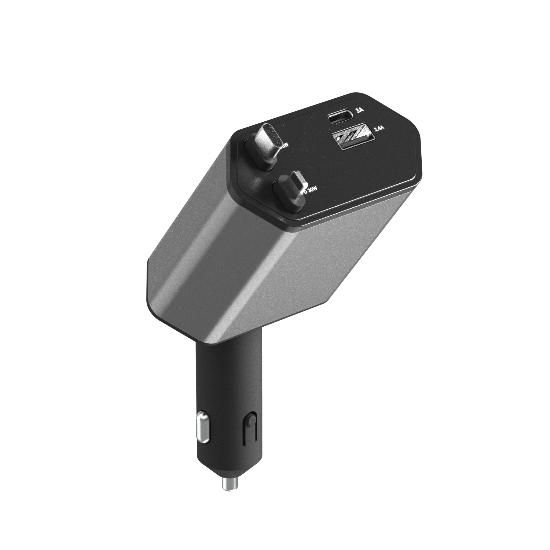 Zsou 4-in-1 Car Charger, 45W, USB-C and Lightning Cables photo 3