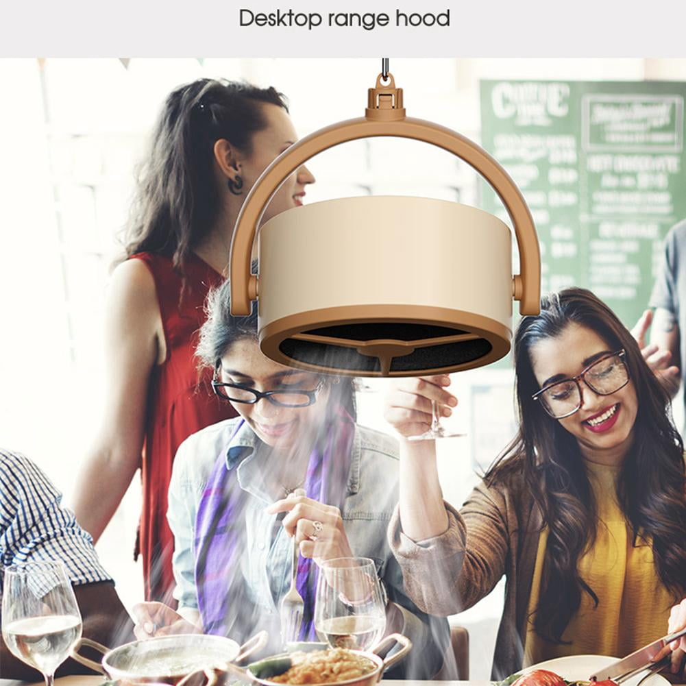 Portable Smoke Away Purifier Fan, Mini Desktop Kitchen Exhaust Hood with Activated Carbon Filter
