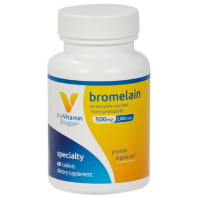 The Vitamin Shoppe Bromelain 500MG  2,000 GDU, Supports Protein Digestion  Absorption, Enzyme Sourced from Pineapples (60
