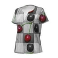 thumbnail image 2 of Naloa Cherries laid Print T-Shirts Short Sleeve V Neck Tees for Women Fashion Tops Trendy Lightweight Soft Casual Summer Outfits Clothes, 2 of 5