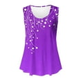 thumbnail image 5 of Sentmoon Tenues d'Été pour Femmes Débardeurs Col Rond pour Femmes Coupe Ample Imprimé Vignes Sans Manches T-Shirts Basiques Tendance 2025 pour Week-End Brunch Violet S, 5 of 5