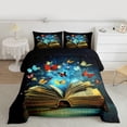 thumbnail image 3 of Manfei Magical Books Child Bedding Comforter Set, Fairy Tale Butterfly Twin Comforter Sets, Glitter Dreamy Galaxy Reversible Bedding Set, Breathable Home Decor, 2pcs, 3 of 9