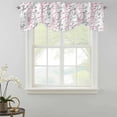 thumbnail image 5 of Tie Up Valance for Windows Pink Leaf Curtains Valances Rod Pocket Valance Window Treatments Grey Leaves Branches Balloon Curtains for Kitchen Living Room Bedroom Bathroom Decor 54x18 Inch, 5 of 9