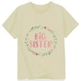 thumbnail image 3 of Girls T Shirts Kids Toddler Girls Summer Big Sister Prints Fashion Round Neck Short Sleeved Casual T Shirt Top Toddler T Shirts Beige 1 Years-2 Years, 3 of 3