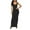 Black, variant on Womens Summer Dresses Casual Skinny Fit Wrap Maxi Dress Solid Shift Dress U Neck Sleeveless Pleated Dress for Ladies Stretch Trendy Clubs Dress Black XXL