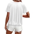 thumbnail image 3 of Camisetas Casuales de Verano para Mujer, Camisetas de Corta con Cuello en V, Camisetas Blancas S, 3 of 7