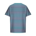 thumbnail image 4 of LYEAA Mens Short Sleeve Shirts Casual Crew Neck Beach Loose Summer Pullover T-shirts Striped Buttons Soft Comfortable Breathable Men's Tops Multicolor L, 4 of 5