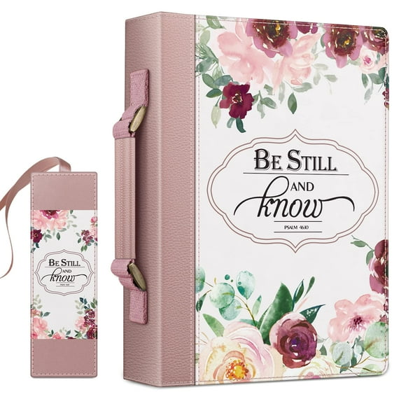 Funda para Biblia FINPAC, tamaño grande, piel vegana, 30 x 21 x 6 cm, color rosa