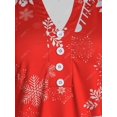 thumbnail image 3 of Botón de talla grande Snowflake Santa Imprimir T Shirt Rosegal Mangas largas de talla grande, 3 of 5