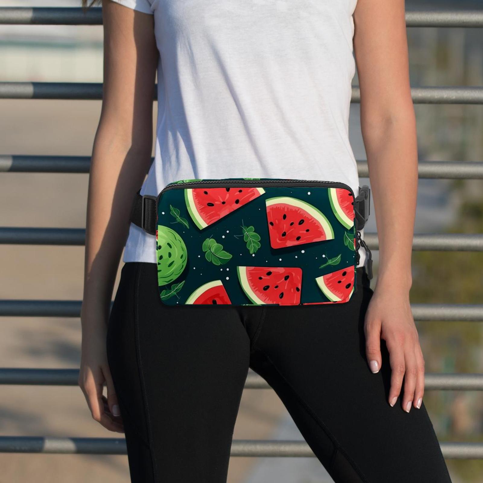 Watermelon Lightweight Running Belt Waist Bag with Extension Strap and Money Belt - Unisex