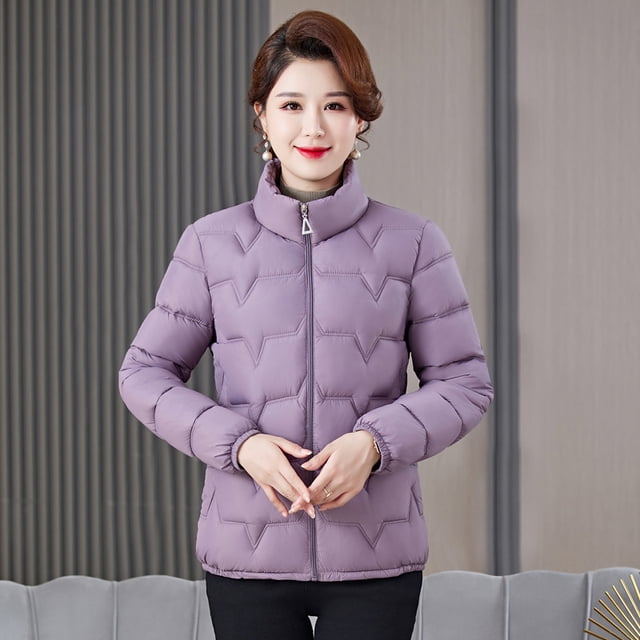Chaqueta corta de algodón delgada y ligera para mujeres de mediana edad y mayores, más chaqueta de algodón grande