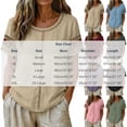 thumbnail image 3 of Ashirexll Summer Tops for Women Casual Linen Blouse Short Sleeve Floral Embroidery Lace Detail Summer Top for Daily, 3 of 7