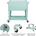 thumbnail image 3 of 80 Quart Rolling Ice Chest, Portable Bar Drink Cooler with Catch Basin, Bottom Storage Tray and Bottle Opener for Patio Party BBQ Beach Activities, 3 of 8