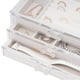 thumbnail image 4 of Fiudx Organizador de Joyas de Terciopelo, Elegante Caja de Almacenamiento Transparente, Tres Cajones Versátiles, Forro de Terciopelo Suave, Expositor de Tocador, Almacenamiento de Joyas para Mujer, D, 4 of 4