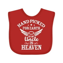 Inktastic Handpicked for Earth by My Uncle in Heaven with Angel Wings Boys or Girls Baby Bib