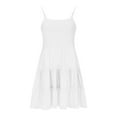 thumbnail image 7 of Efsteb Girl Summer Dresses Boho Sleeveless Spaghetti Strap Dress A-Line Swing Flowy Ruffle Tiered Sundress (White,13 Years), 7 of 7