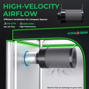 ALPHAGROW Black Grow Tent Kit, 24 x 24 x 48 in, 600D Fabric, Twin Doors, 33 W LED, and 4 in Fan Filter