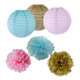 thumbnail image 2 of Pompones de papel BLESIY para decoración de boda 6 piezas oro, 2 of 8