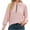 Pink, variant on LYXSSBYX Women Long Sleeve Tops Ladies Fashion Casual V-neck Zipper Solid Color Pocket Long Sleeve Loose Top