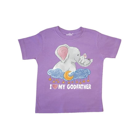 

Inktastic I Love My Godfather Cute Elephants with Moon and Stars Gift Toddler Boy or Toddler Girl T-Shirt
