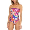thumbnail image 2 of Trina Turk Women's Multi Color Printed Stretch Convertible Adjustable Sevilla Tankini Swimsuit Top 4, 2 of 2