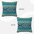 thumbnail image 3 of LNWH Decorative Pillow Covers, Vintage Southwestern Style Blue Square Sofa Decorative Knit Pillow Case, 16"x16", 3 of 8