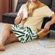 thumbnail image 5 of Balery Palm Branch With Leaves Pantalones cortos de pijama de punto de algodón para hombre con cinturilla y bolsillos-3X-Large, 5 of 6