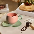 thumbnail image 4 of HongHeng Ceramic Tea Cup and Saucer Set, 3D Hand-Painted Flower Coffee Mug, Gift for Women - Tulip, 4 of 5