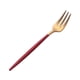 thumbnail image 4 of Tenedor de acero inoxidable para cena, cubiertos para pastel, tenedor de postre idealsgarden Rojo + dorado, 4 of 7