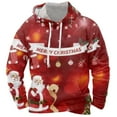 thumbnail image 1 of VBARHMQRT Chandails à Capuchon Assortis Collection de Noël pour Hommes Imprimé Élégant et Confortable Chandail à Capuchon, 1 of 3