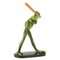 thumbnail image 3 of Estatua de rana resina deportes rana estatuilla decoración escultura estatua artesanías para jardín al aire libre patio césped bonsái porche jugar béisbol, 3 of 10