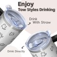 thumbnail image 4 of Cat 20oz Stainless Steel Tumbler with Handle and Straw – Insulated Travel Cup with Sliding Lid, 360° Full Wrap Printed Mug for Home, Outdoor & Sports Use, Kitty, 4 of 6