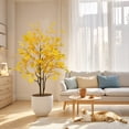 thumbnail image 2 of Artificial Maple Tree, 3.9ft/4.9ft/5.9ft Fake Potted Maple Tree with Planter Large Faux Tree Indoor For Farmhouse Home Wedding Floor Living Room Decoration, 2 of 6