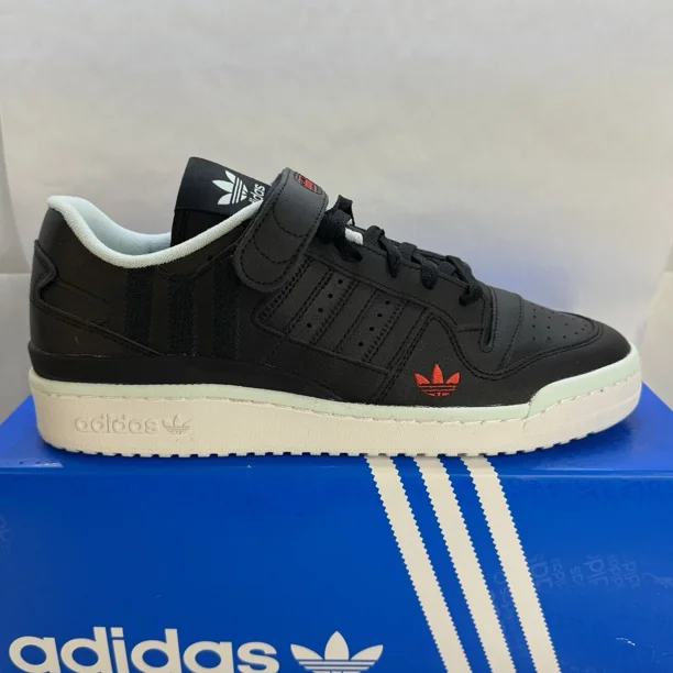 Adi - das Originals Forum Low Black Leather Athletic Shoes HQ4536 Men’s Size 11