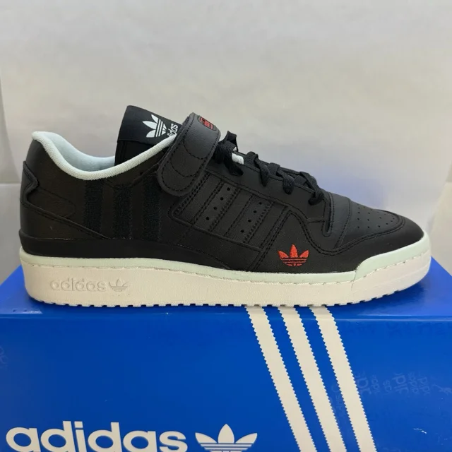 Adi - das Originals Forum Low Black Leather Athletic Shoes HQ4536 Men’s Size 11