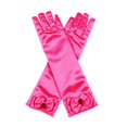 thumbnail image 2 of Girls Long Satin Gloves with Bow Decor, Solid Color Full Finger Costume Gloves for Girls, Long Formal Princess Dress Gloves for Birthday Party, Stage Performance and Photo Shoot Accessory Hot Pink, 2 of 4