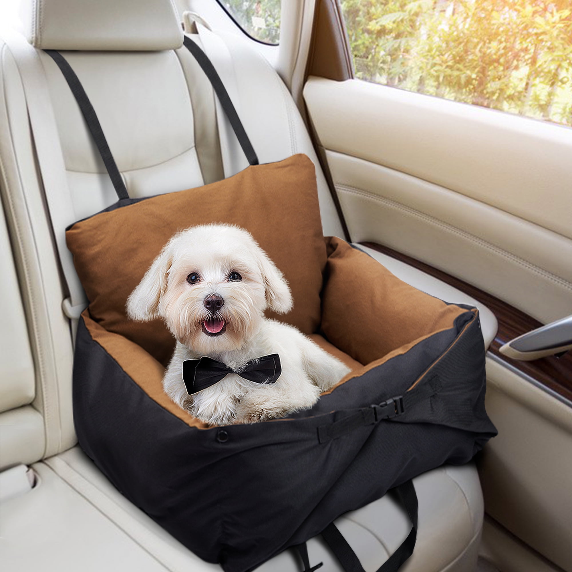 INFANZIA Dog Car Bed Puppy Booster Seat Dog Travel Car Carrier Bed