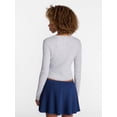 thumbnail image 3 of No Boundaries Cable Knit Crewneck Cardigan, Women's XXS-4X, 3 of 5