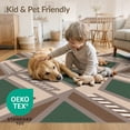thumbnail image 4 of ODIKA 4'x6' Forest Green Geometric Tufted Washable Area Rug Modern Art With Bold Angular Lines Ornamental for Home Office, Under Desk, Non-Slip Chair-Friendly, Flatwoven, 4 of 7